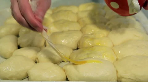 Cooking pies on a baking sheet Stock Footage 47564312