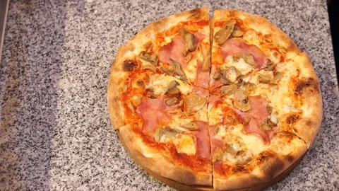 Cooking pizza in the oven Stock Footage 112755228
