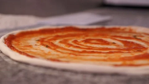 Cooking pizza in the oven Stock Footage 112755434