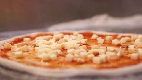 Cooking pizza in the oven Stock Footage 112755466
