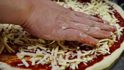 Cooking pizza in the oven Stock Footage 151918633