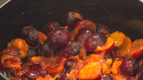 Cooking plum jam Stock Footage 145683510