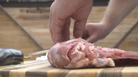 Cooking pork ribs Stock Footage 114579770