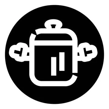 Cooking pot boiling simple kitchen icon black イラスト素材