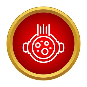 Cooking pot boiling simple soup meal icon Illustrazione stock