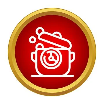 Cooking pot boiling with timer measuring food preparation time Stock Illustration
