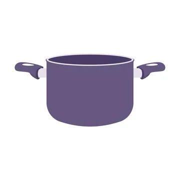 Cooking Pot Flat Illustration. Clean Icon Design Element on Isolated White .. Illustrazione stock