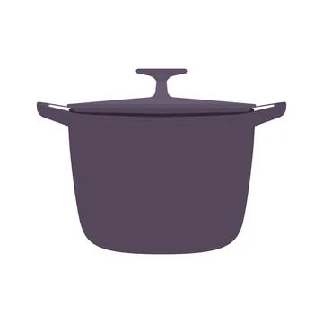Cooking Pot Flat Illustration. Clean Icon Design Element on Isolated White .. 库存插图
