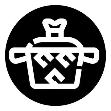 Cooking pot with food inside kitchen pictogram Stock Illustration