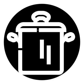 Cooking pot icon for kitchenware and gastronomy Stock Illustration