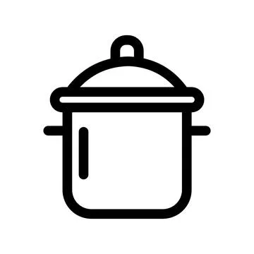 Cooking Pot Icon for Kitchenware and Culinary UI Design Illustrazione stock