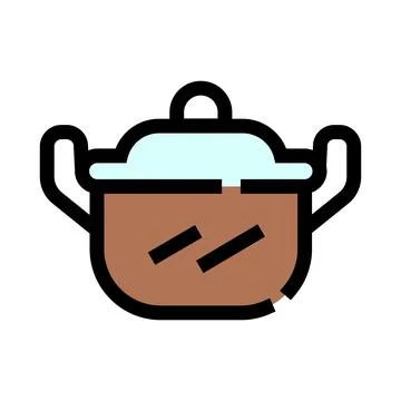 Cooking pot icon for kitchenware concept Stock Illustration
