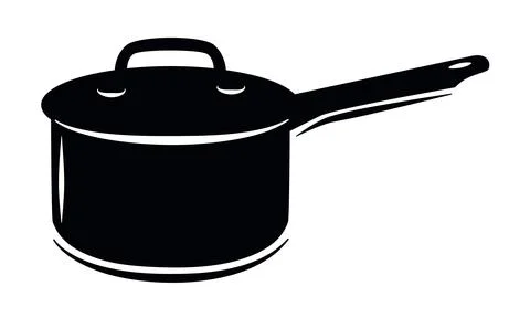 Cooking pot icon vector flat cartoon and line outline stroke simple graphic.. Illustration
