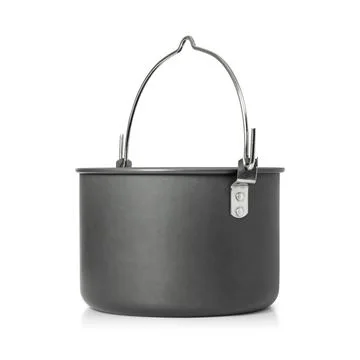 Cooking pot isolated on white background. Outdoor cooking pots for camping... Stock Photos