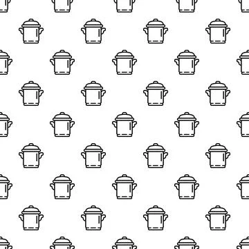 Cooking pot kitchen seamless pattern background Illustration