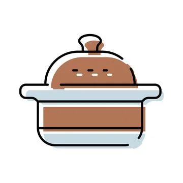 Cooking pot kitchenware flat design vector illustration Stock Illustration
