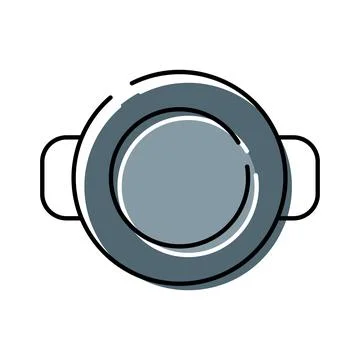 Cooking pot kitchenware with grey color filling Stock Illustration