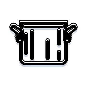 Cooking pot kitchenware icon preparing hot food Stock Illustration