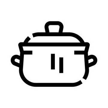 Cooking pot kitchenware outline icon preparing food Stock Illustration