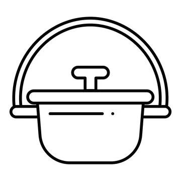 Cooking Pot Line Icon イラスト素材