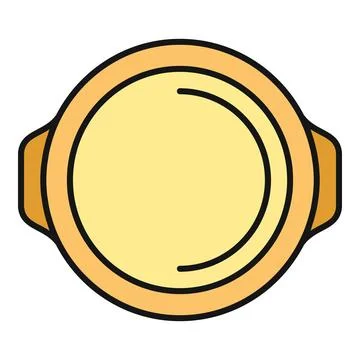 Cooking pot or pan top view icon Stock Illustration