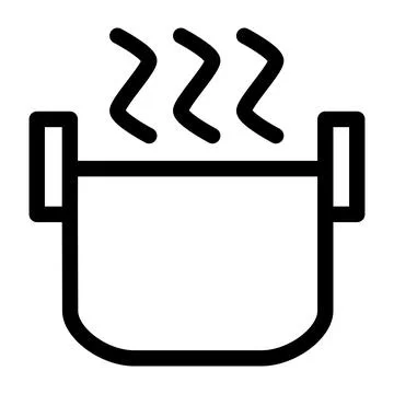 Cooking Pot outline Stock Illustration