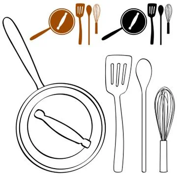 Cooking pot set Stock Illustration