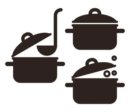 Cooking pot set Illustrazione stock