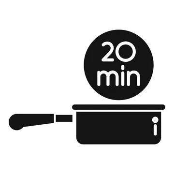 Cooking pot showing 20 minutes food preparation time Stock Illustration