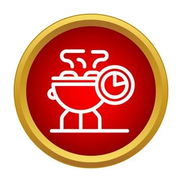 Cooking pot with timer showing meal preparation time Stock Illustration