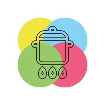 Cooking pot vector icon Illustrazione stock