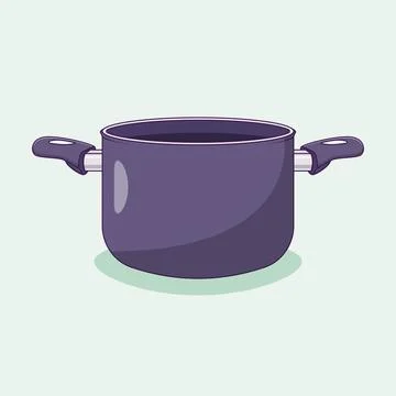 Cooking Pot Vector Icon Illustration. Stewing Pan Vector. Flat Cartoon Styl.. 库存插图