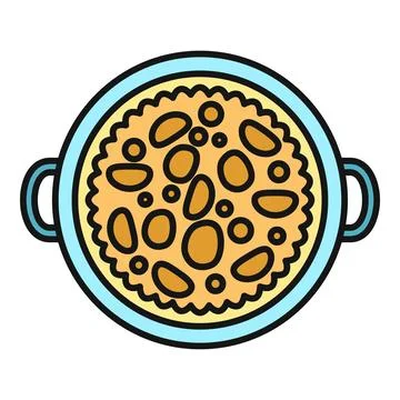 Cooking pot with warm soup dinner meal Stock Illustration