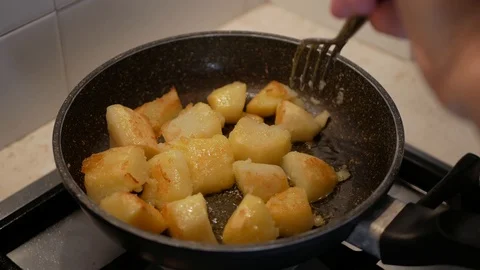 Cooking potatoes, 4K Stock Footage 92017844