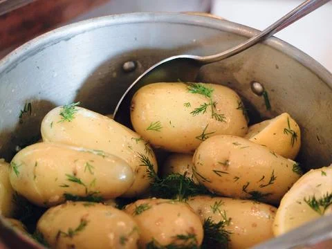 Cooking potatoes Stock Photos