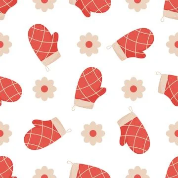 Cooking potholder seamless pattern vector illustration Stock Illustration