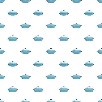 Cooking pots seamless pattern on white background Illustration