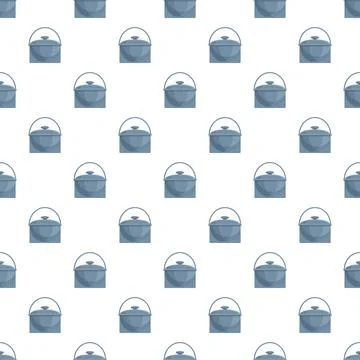 Cooking pots seamless pattern on white background Illustrazione stock