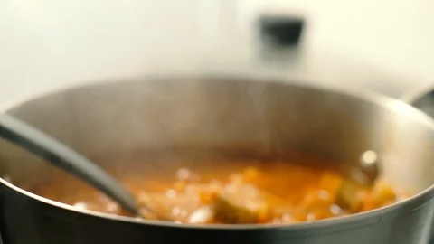 Cooking pots on the stove Video stock 85581569