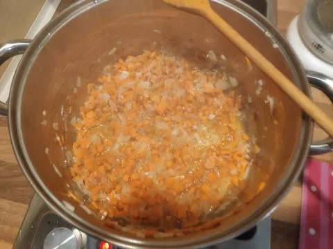 Cooking Preparation in a Pot Stock-Fotos