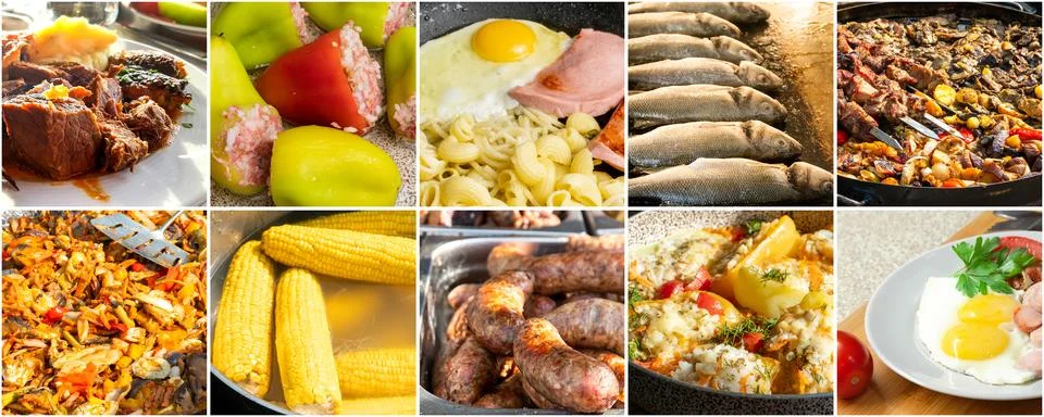 Cooking Process Collage Stock Photos