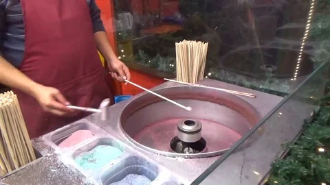 Cooking process of cotton candy, Video stock 125294862