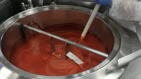 The cooking process at the food factory Stock Footage 165288570