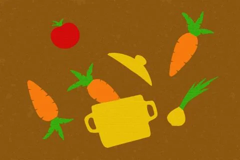Cooking process illustration. Stock Illustration