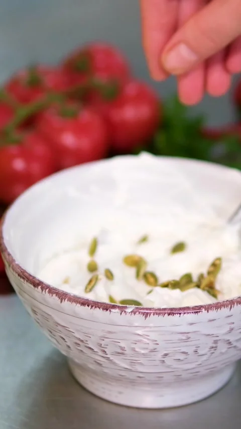 Cooking process of rolling grilled zucchini eggplant slices filled creamy cheese Video stock 319001488