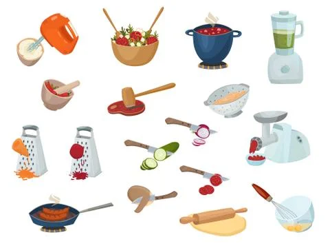 Cooking Process Set Stock Illustration