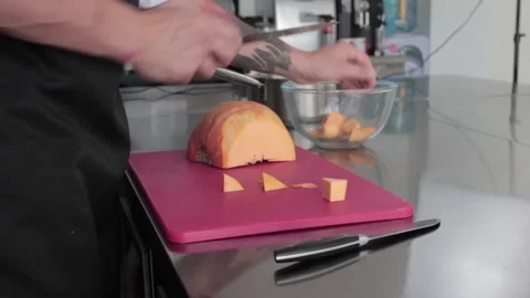 Cooking A Pumpkin Dish Stock Footage 136040887