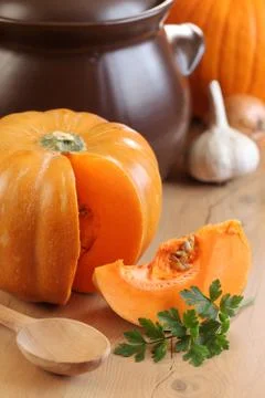 Cooking with pumpkin Stock Photos