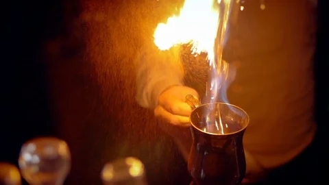 Cooking punch or grog. Stock Footage 124286344