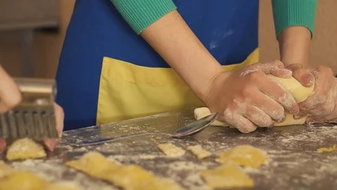 Cooking ravioli by hand Stock Footage 86852807